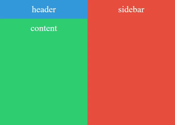 Header, sidebar, content layout - full-height sidebar