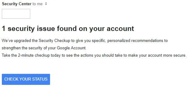 Phishing email
