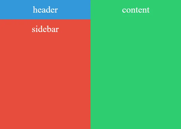 Header, sidebar, content layout - full-height content