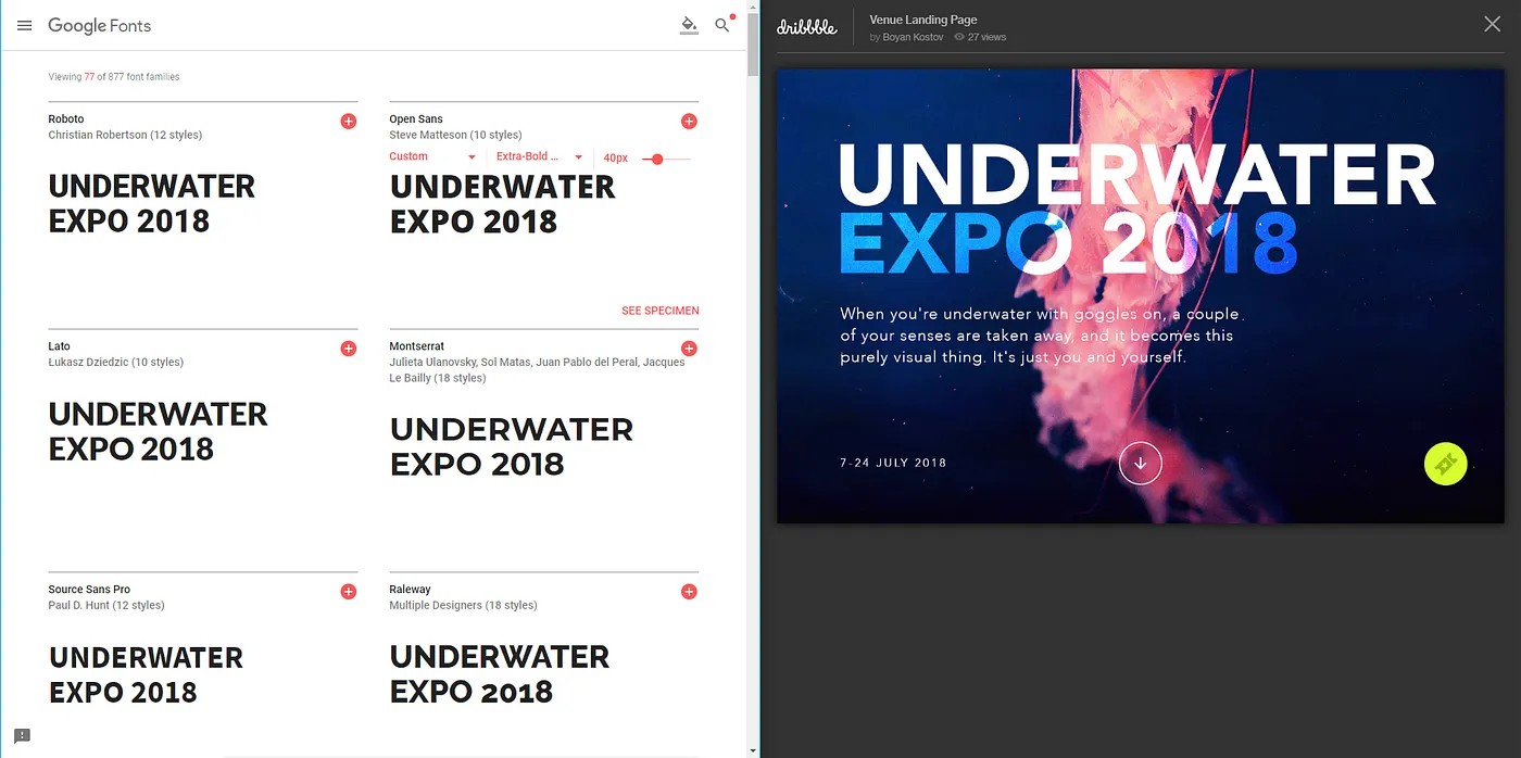 Comparing Google fonts with the original design