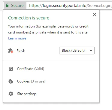 Connection is 'secure'