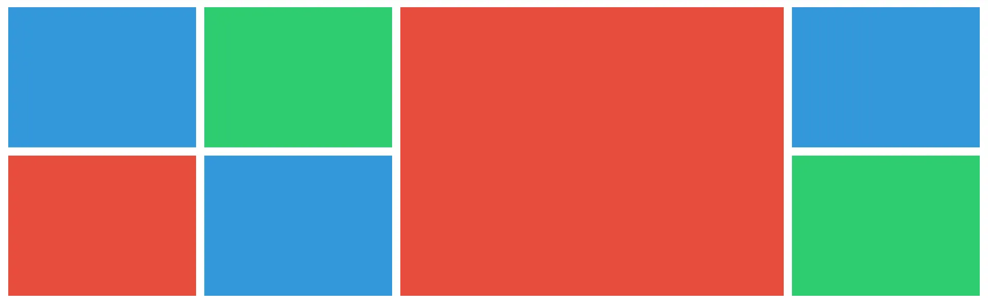 A grid of colorful tiles