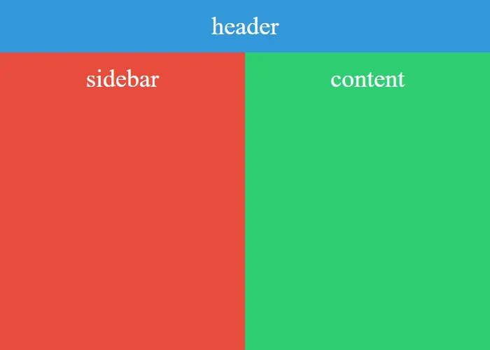 Header, sidebar, content layout - full-width sidebar